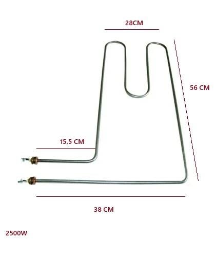 BENMARİ REZİSTANSI F TİPİ DÜZ 2500W 56*28 CM 8,5MM CR-Nİ
