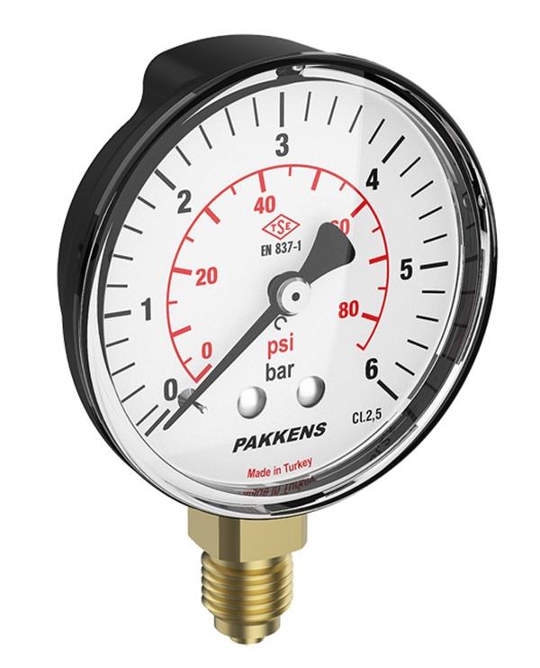 Q63MM 0/6 BAR-PSİ ALTAN ÇIKIŞ METAL KAPAK MONOMETRE 1/4