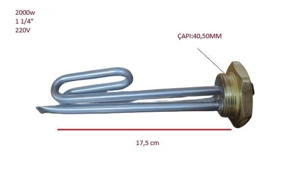 REZİSTANS BÜKÜMLÜ 1 1/4 2000W 17,5CM 8,5MM 220V