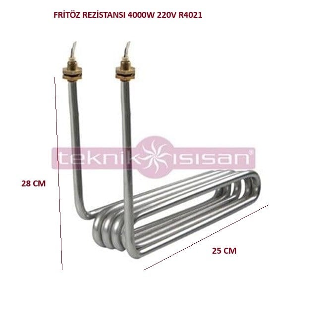 REZİSTANS FRİTÖZ 4000W 25*28 CM BÜKÜMLÜ 8,5MM 220V (R4021)