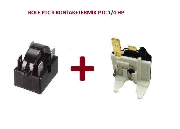 ROLE PTC 4 KONTAK+TERMİK PTC 1/4 HP