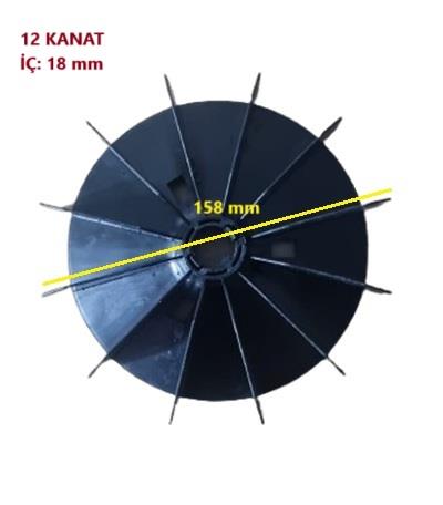 VOLT ELEKTRİK MOTOR PERVANESİ 90TİP MON.158*18MM (SİYAH)