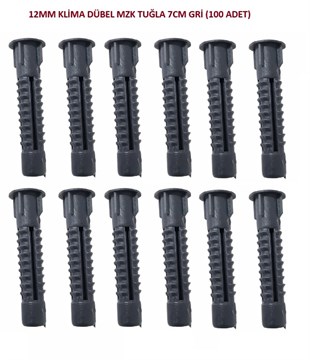 12MM KLİMA DÜBEL MZK TUĞLA 7CM GRİ (100 ADET)