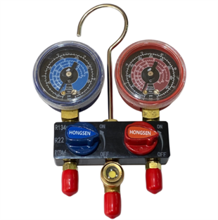 HS-M01 2 Lİ MANİFOLD R22,R-134A-1234YF HORTUMSUZ HS-M01