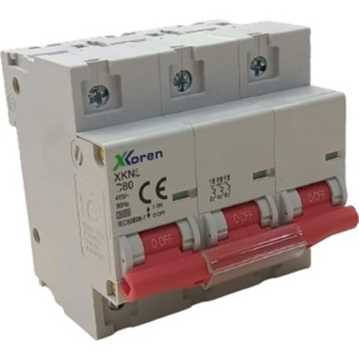 3X80A 6KW OTOMATİK SİGORTA (XKN6-H 3P/B80A)