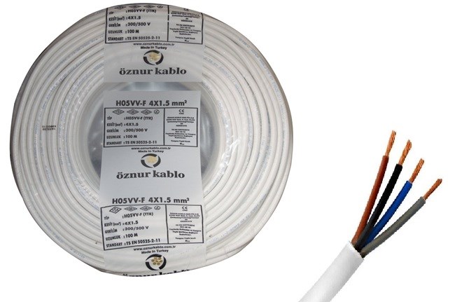 4X1,5 MM2 TTR H05W-F BEYAZ KABLO ÖZNUR
