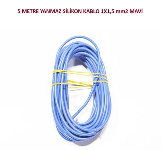 5 METRE YANMAZ SİLİKON KABLO 1X1,5 mm2 MAVİ