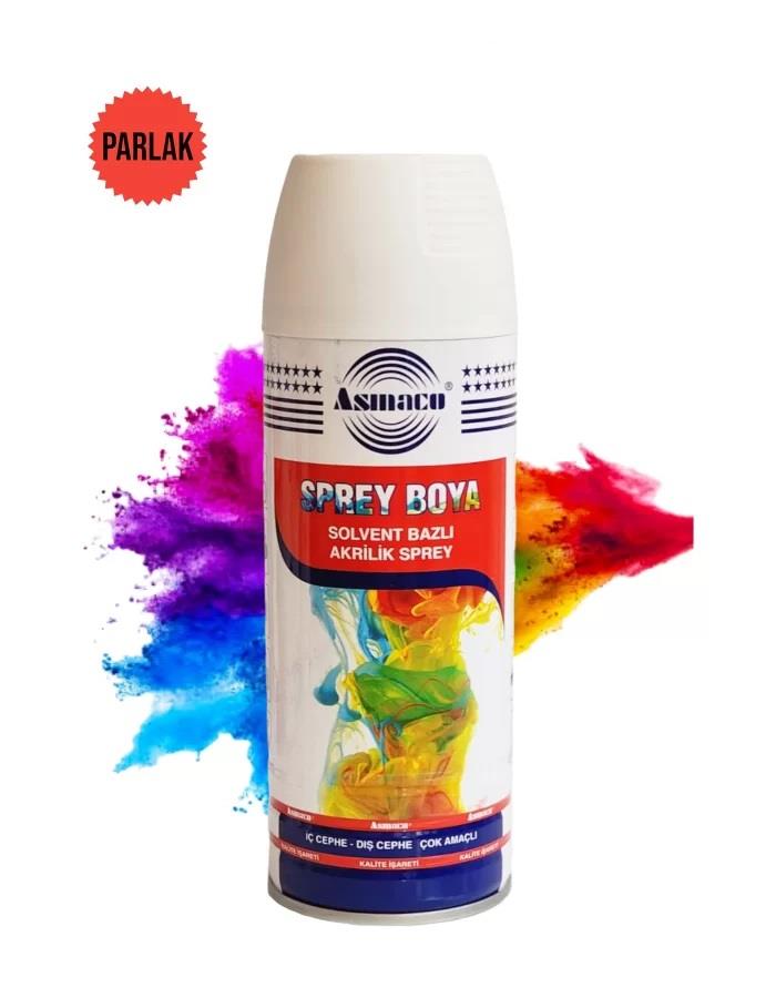 ASMACO SPREY BOYA SOLVENT BAZLI AKRİLİK SPREY - PARLAK BEYAZ