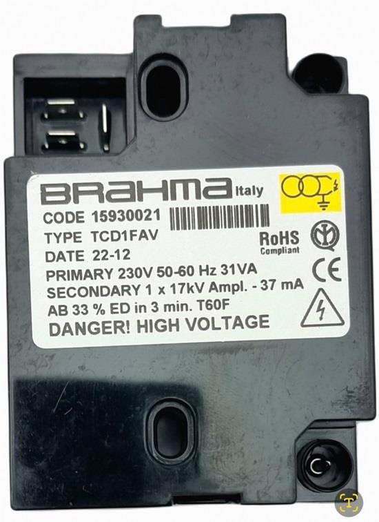 BRAHMA TCD1FAV ELEKTRONİK ATEŞLEME TRANSFORMATÖRÜ 15930021 230V 31VA 1X17KV