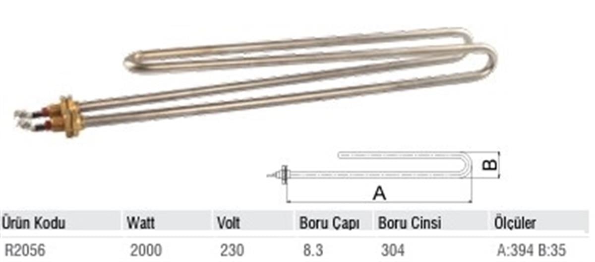 BYM KAZAN REZİSTANSI 2000W 40CM 230V R2056