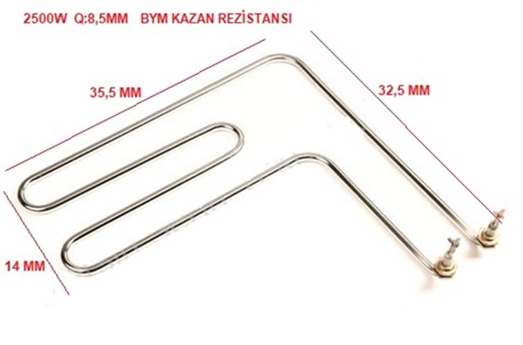 BYM KAZAN REZİSTANSI F TİPİ  KIVRIK 220V 2500W Q:8,5MM (35,5X32,5cm)