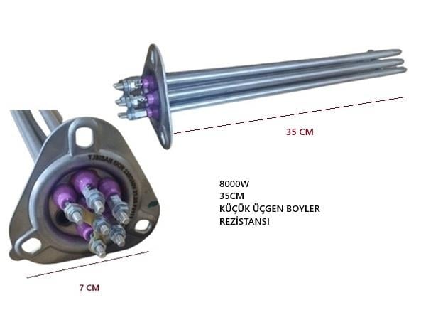 BYM REZİSTANSI 8000W 35CM 380/230V KÜÇÜK ÜÇGEN FLANŞ F2106