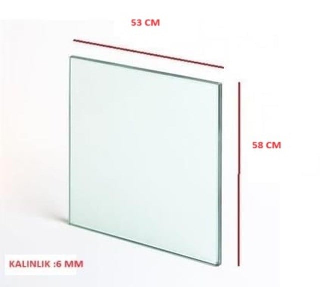 CAM DAMPERLİ 58X53CM FIRIN 6MM