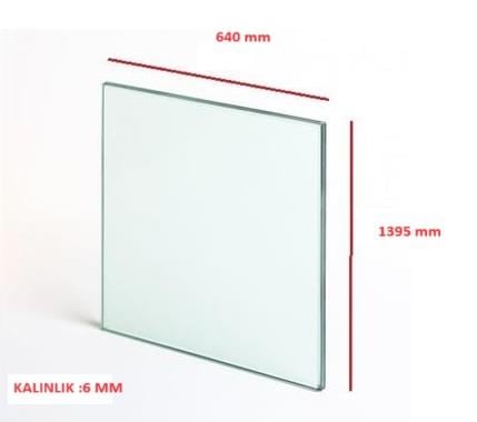 CAM DAMPERLİ FIRIN İÇ CAMI (1395X640X6 MM)