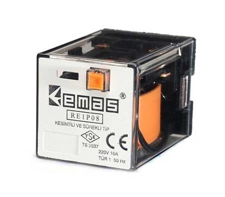EMAS ROLE 8 PİNLİ İKİ DEĞİŞKEN KONTAK 220VAC RE1P08AC220