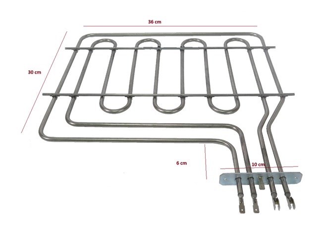 FIRIN REZİSTANS 2000W+1200W 36*30CM 6,5MM 220V TERMİKEL (YANDAN FLANŞLI)