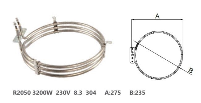 FIRIN REZİSTANS TURBO 3200W 220V ÇAP:24CM 3 KATLI (R2050)