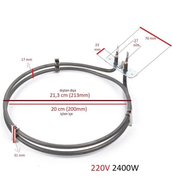 FIRIN REZİSTANSI TURBO 2400W 220V ÇAP:20CM 6,5MM ARÇELİK