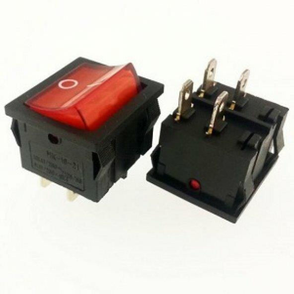 GENİŞ IŞIKLI ANAHTAR ON-OFF 4P KIRMIZI