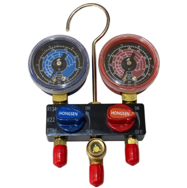 HS-M01 2 Lİ MANİFOLD R22,R-134A-1234YF HORTUMSUZ HS-M01