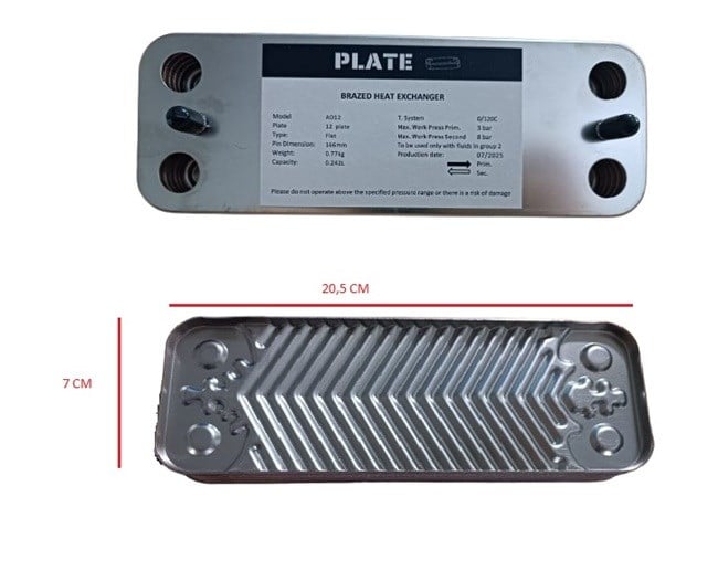 PLAKALI EŞANJÖR DEMİRDÖKÜM ADEN-NEVA-KALİSTO-NİTRON 12 PLAKA (166MM)