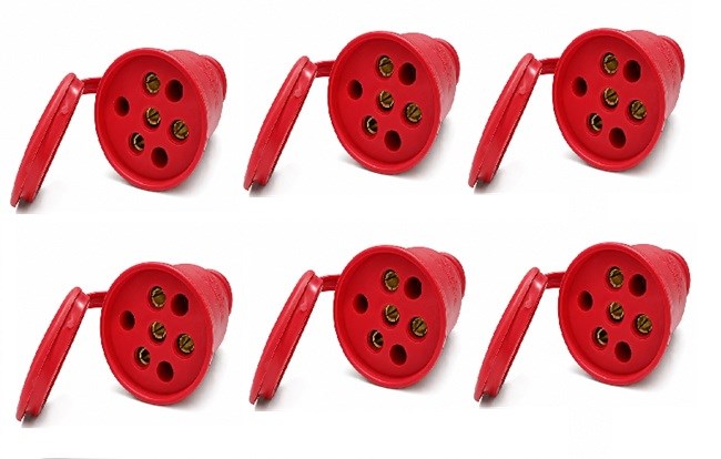 TRİFAZE KAUÇUK DİŞİ FİŞ 3X25A (6 ADET)