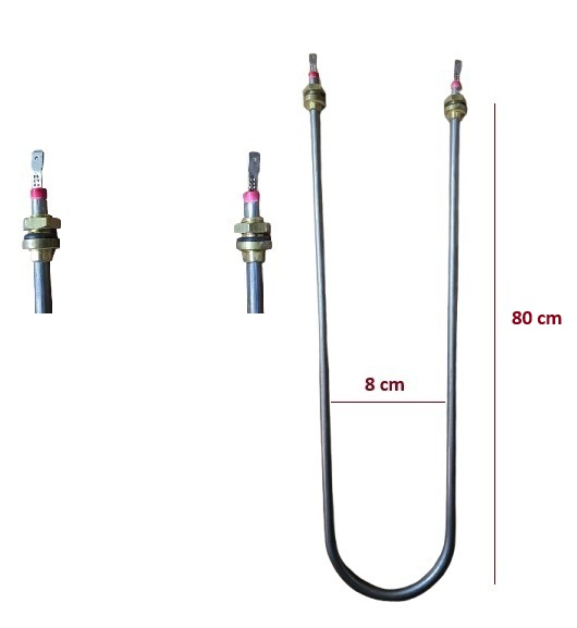 U TİPİ DÜZ 2500W 80CM BENMARİ REZİSTANSI