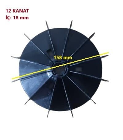 VOLT ELEKTRİK MOTOR PERVANESİ 90TİP MON.158*18MM (SİYAH)