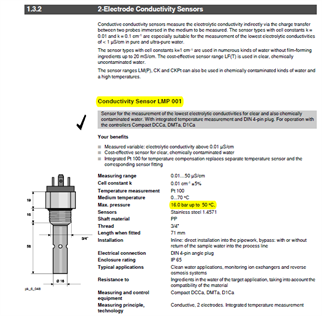 Conduct Probe Type LMP 001 