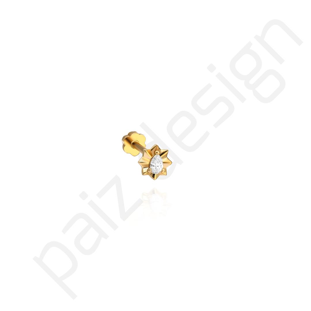 Paiz14 K Altın Pırlanta  Piercing