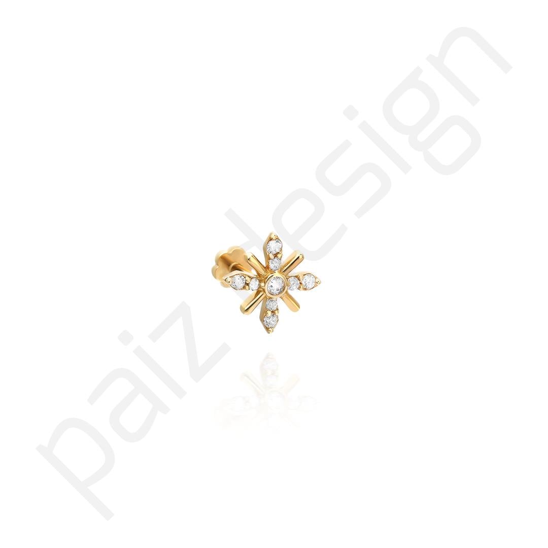 Paiz14 K Altın Pırlanta Piercing