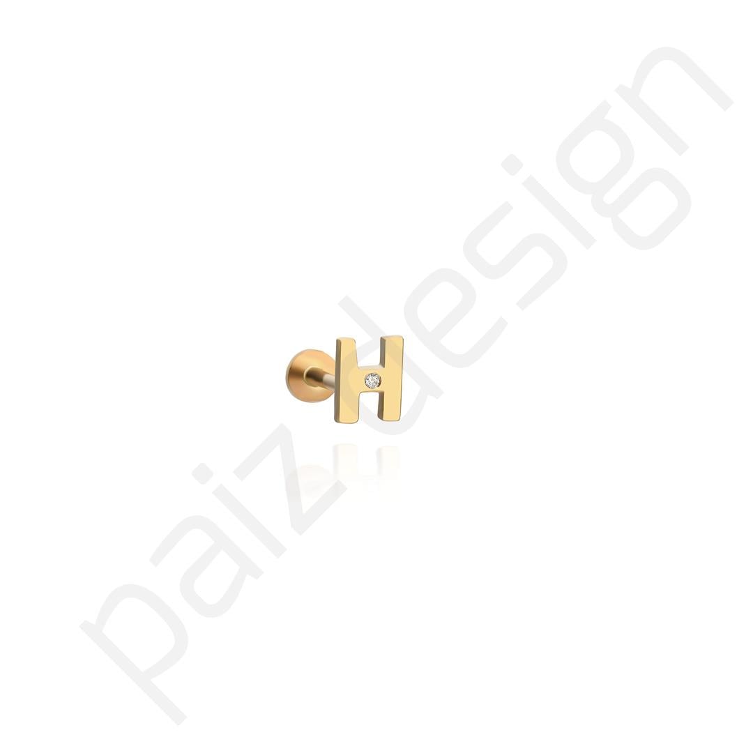 Paiz14 K Altın Pırlanta Piercing