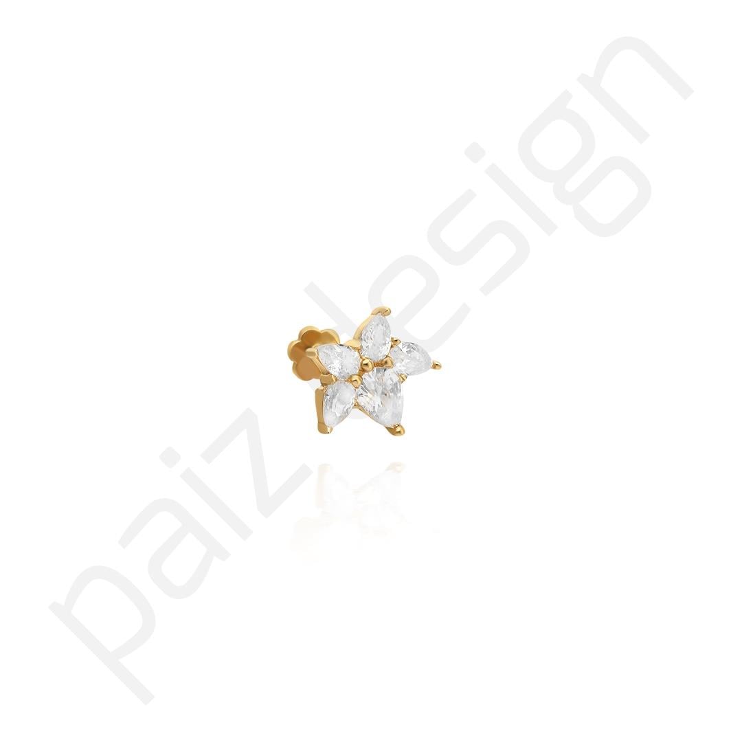 Paiz14 K Altın Pırlanta Piercing