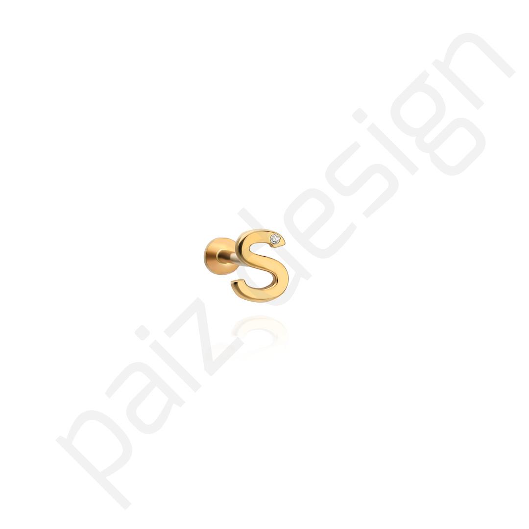 Paiz14 K Altın Pırlanta Piercing