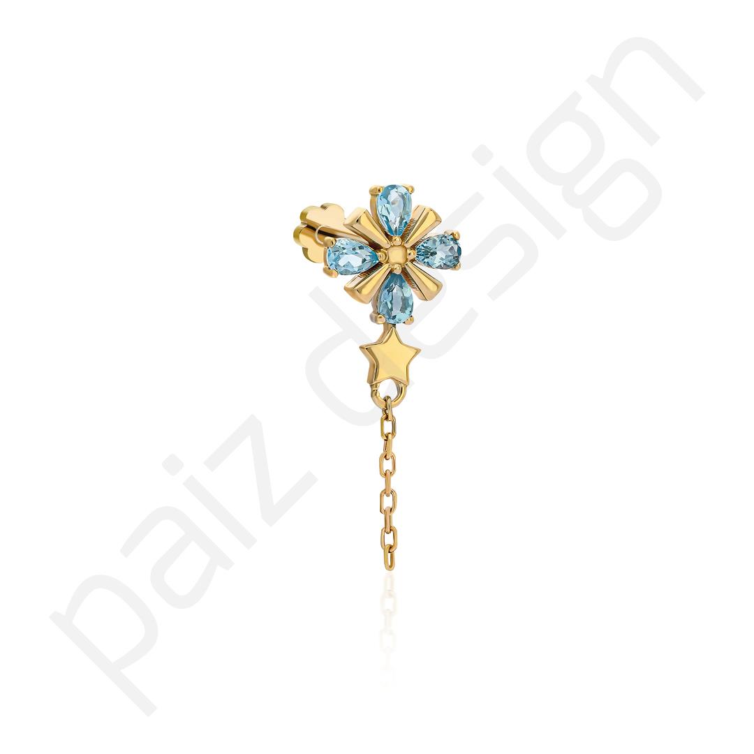 Paiz14 K Altın Pırlanta Piercing