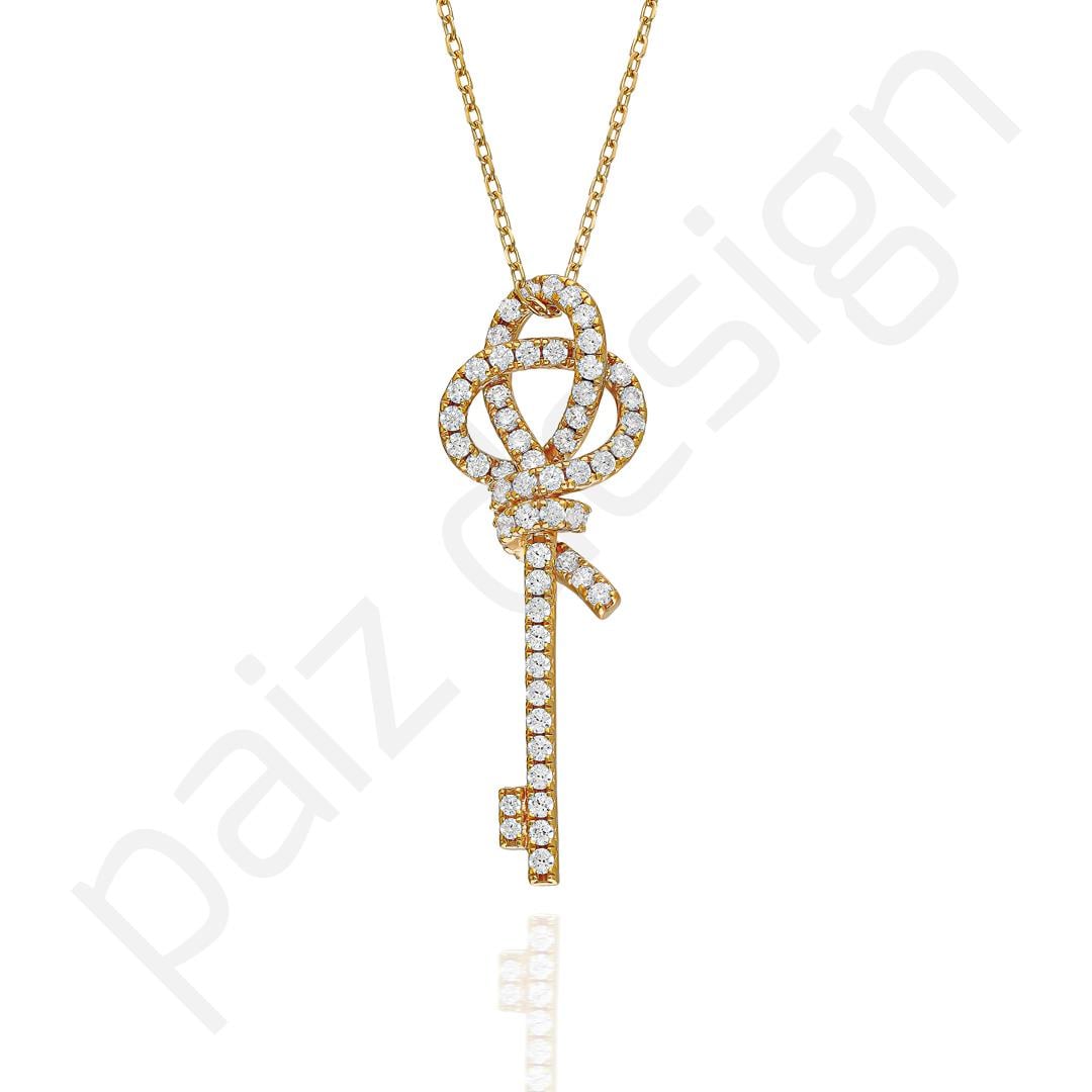 PaizGold Taşlı Anahtar Kolye 