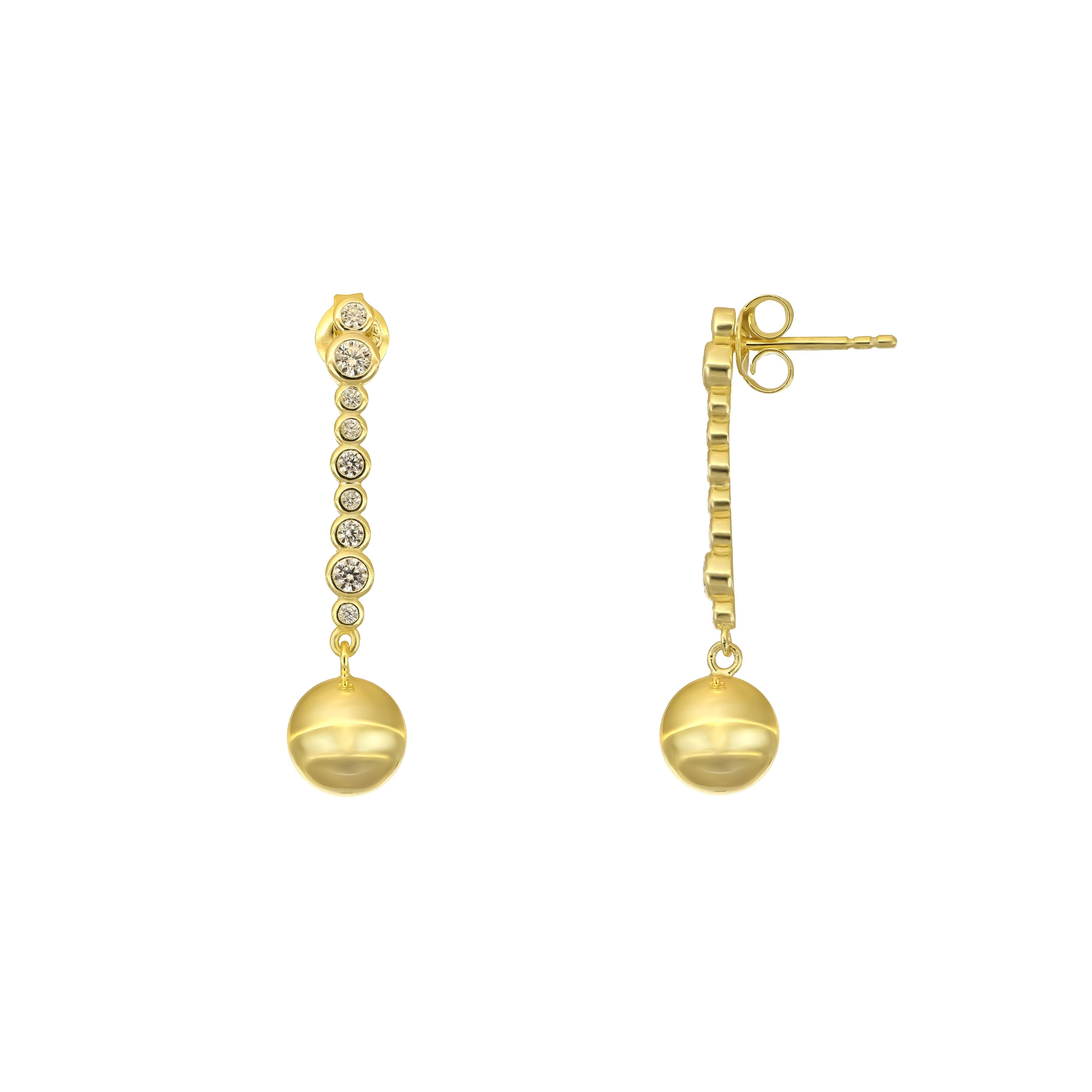 PaizGold Taşlı Çubuk Küpe 