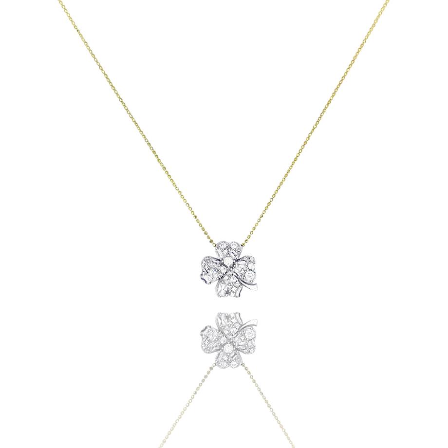 PaizGold Taşlı Yonca Kolye