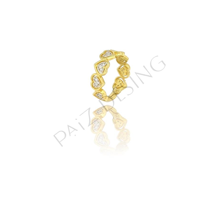 Paizİthal Taşlı Gold Yüzük