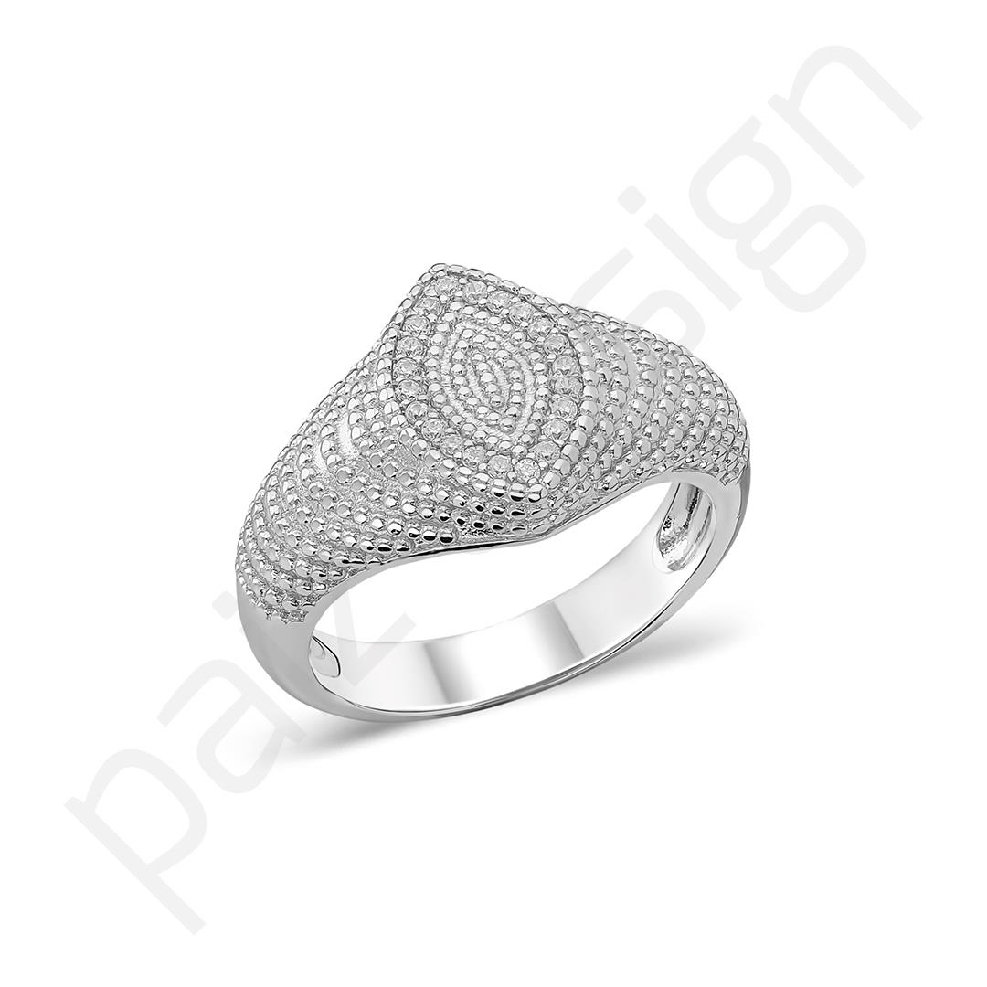 PaizSilver Oval İnce Taşlı Yüzük
