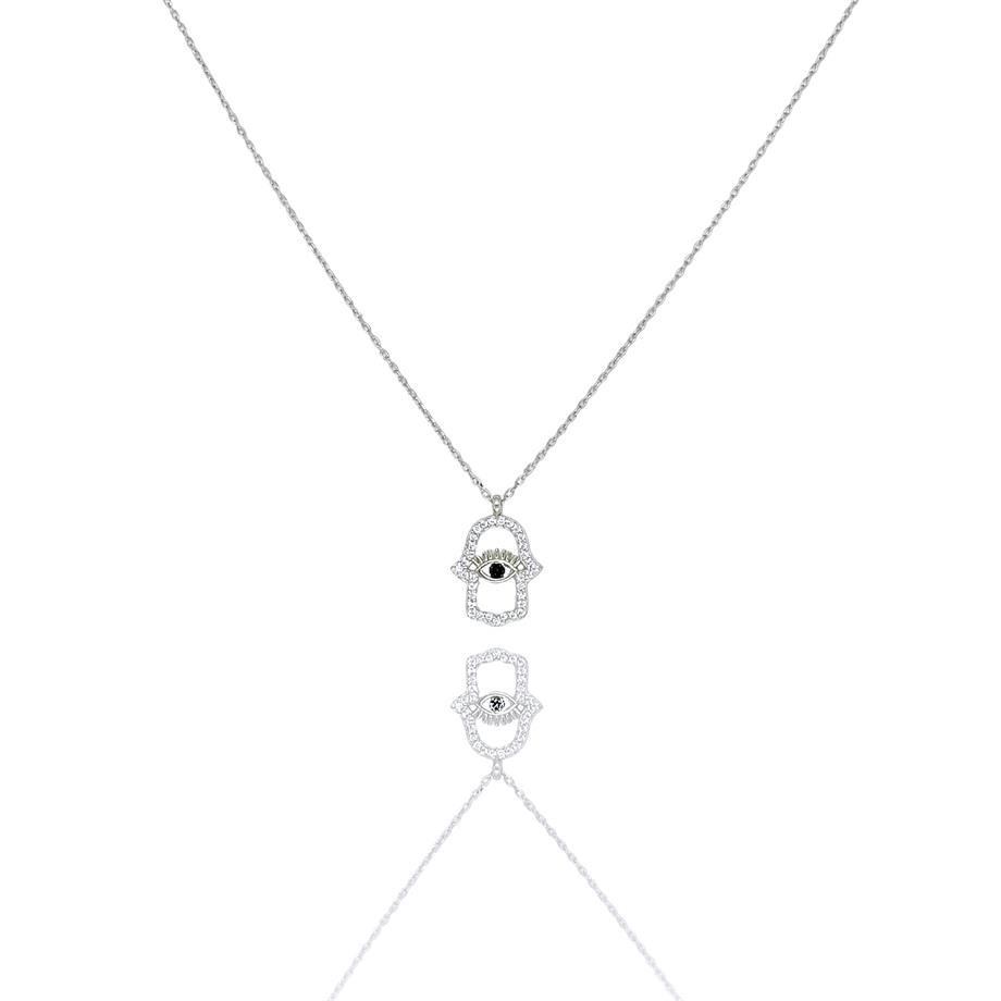 PaizSilver Taşlı Göz El Kolye 