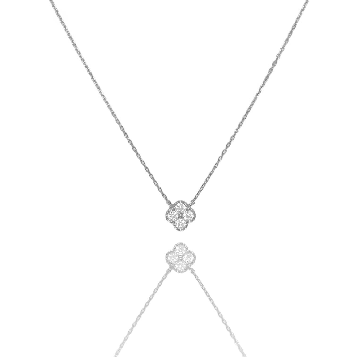 PaizSilver Taşlı Yonca Kolye 