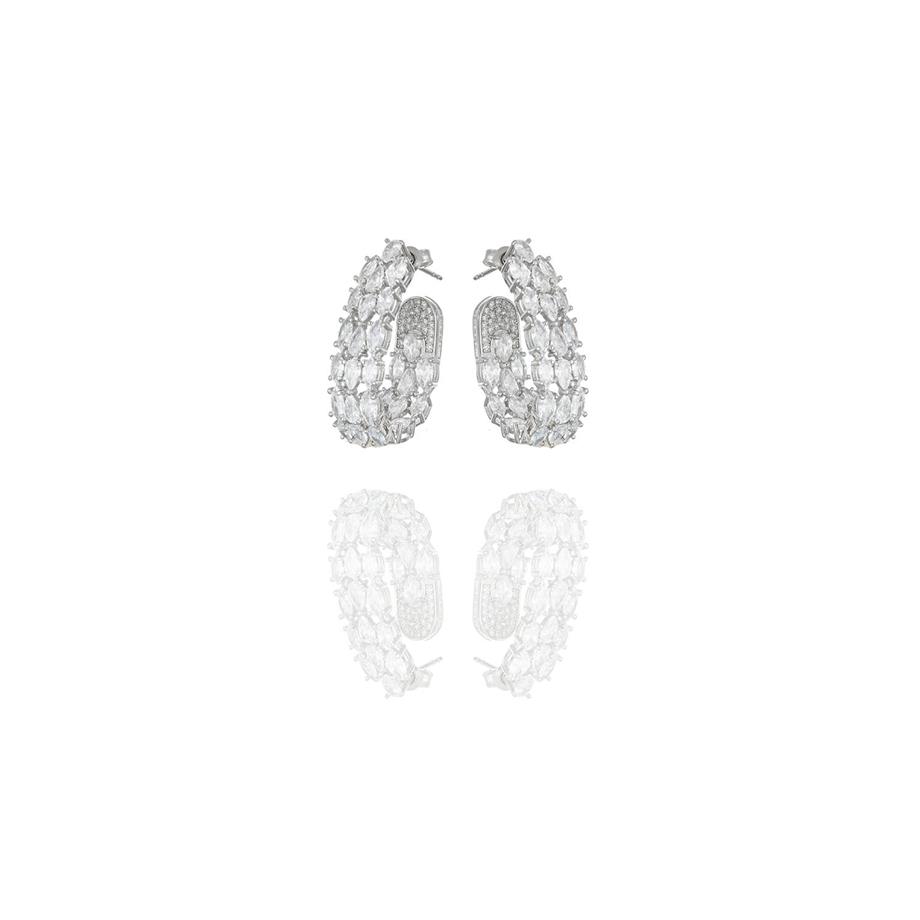 İthal Oval Taşlı Küpe