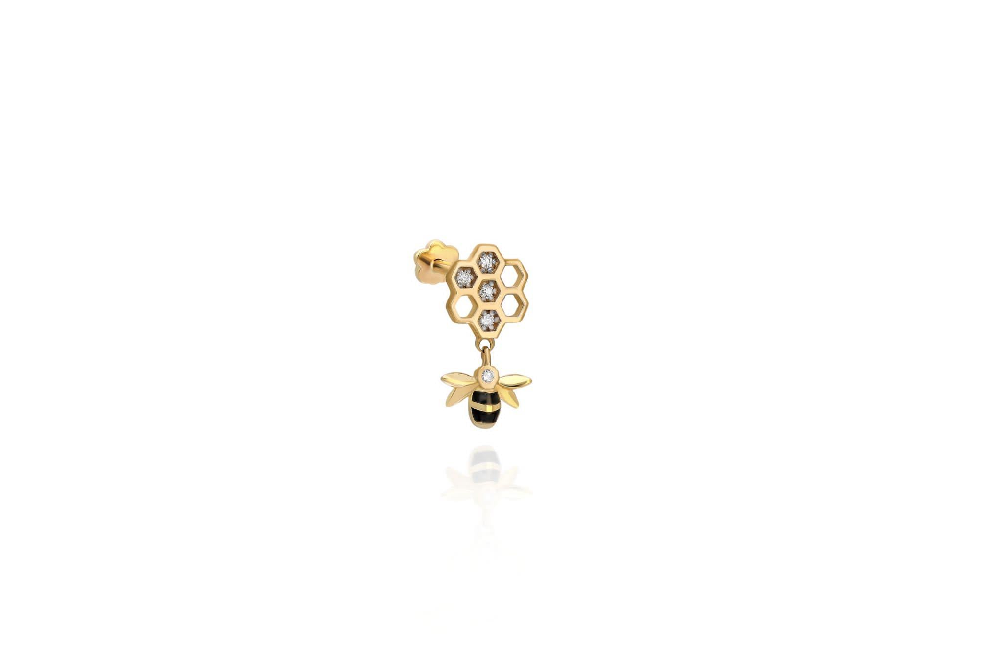 Paiz14 K Alın Pırlanta Piercing
