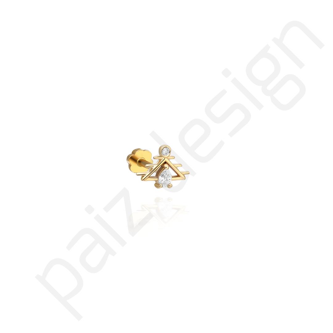 Paiz14 K Altın Piercing