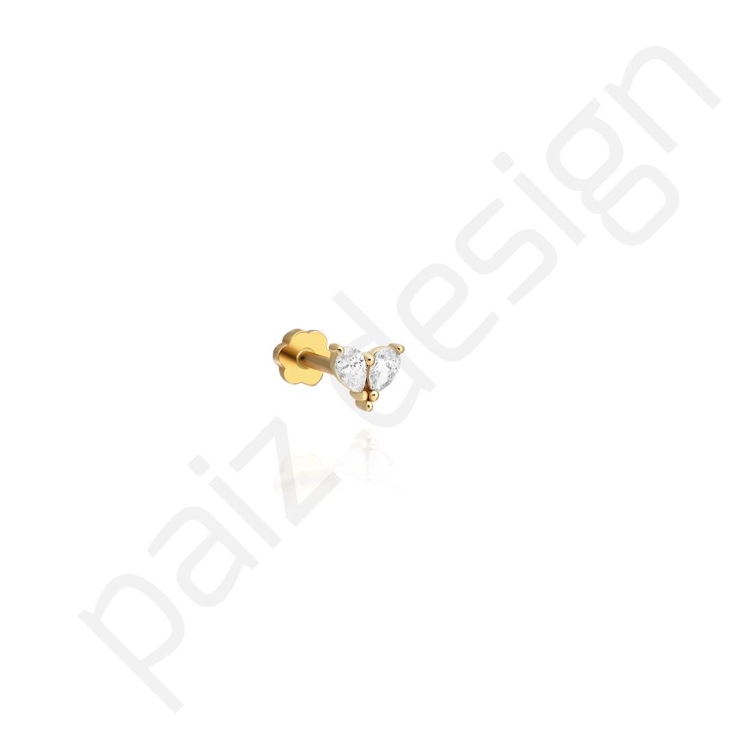 Paiz14 K Altın Pırlanta Piercing