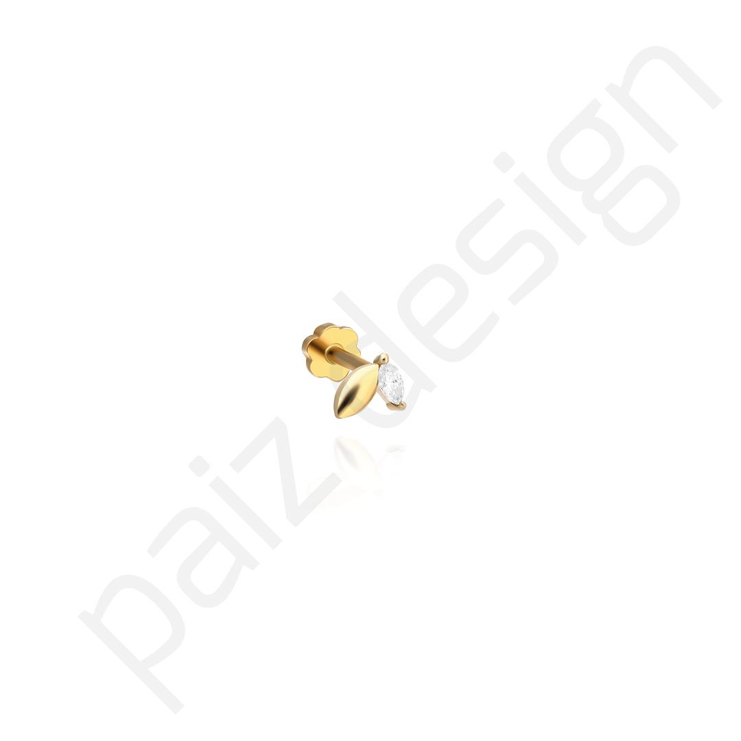 Paiz14 K Altın Pırlanta Piercing 