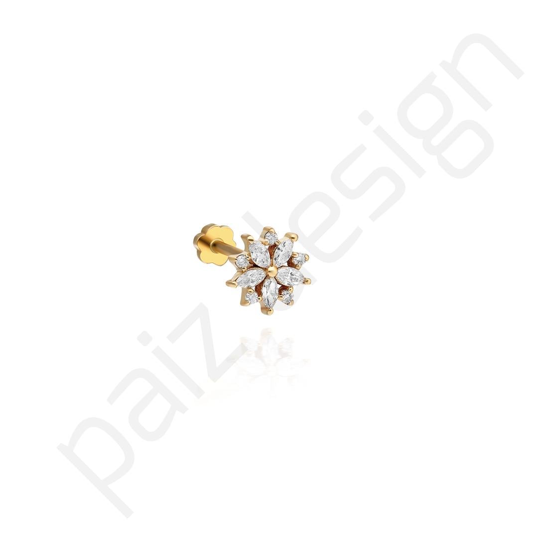 Paiz14 K Altın Pırlanta Piercing