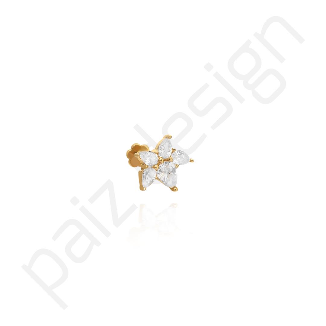 Paiz14 K Altın Pırlanta Piercing