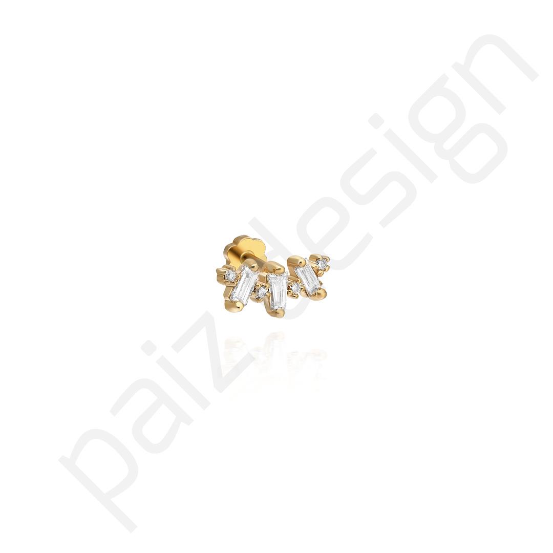Paiz14 K Altın Pırlanta Piercing